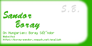 sandor boray business card